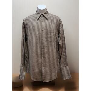 Tasso Elba Men’s 100% Egyptian cotton Long Sleeve Button down Shirt Size Small